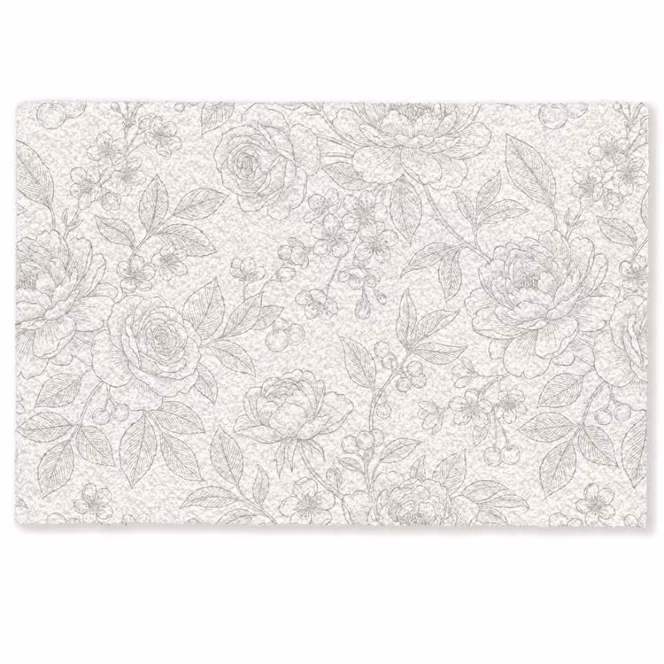 Fußmatte - Blumen – Strichzeichnung – Beige — 1
