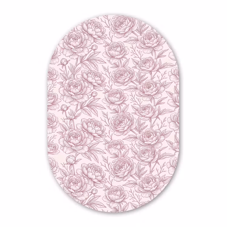 Forexbild Oval - Blumen – Strichzeichnung – Rosa — 1