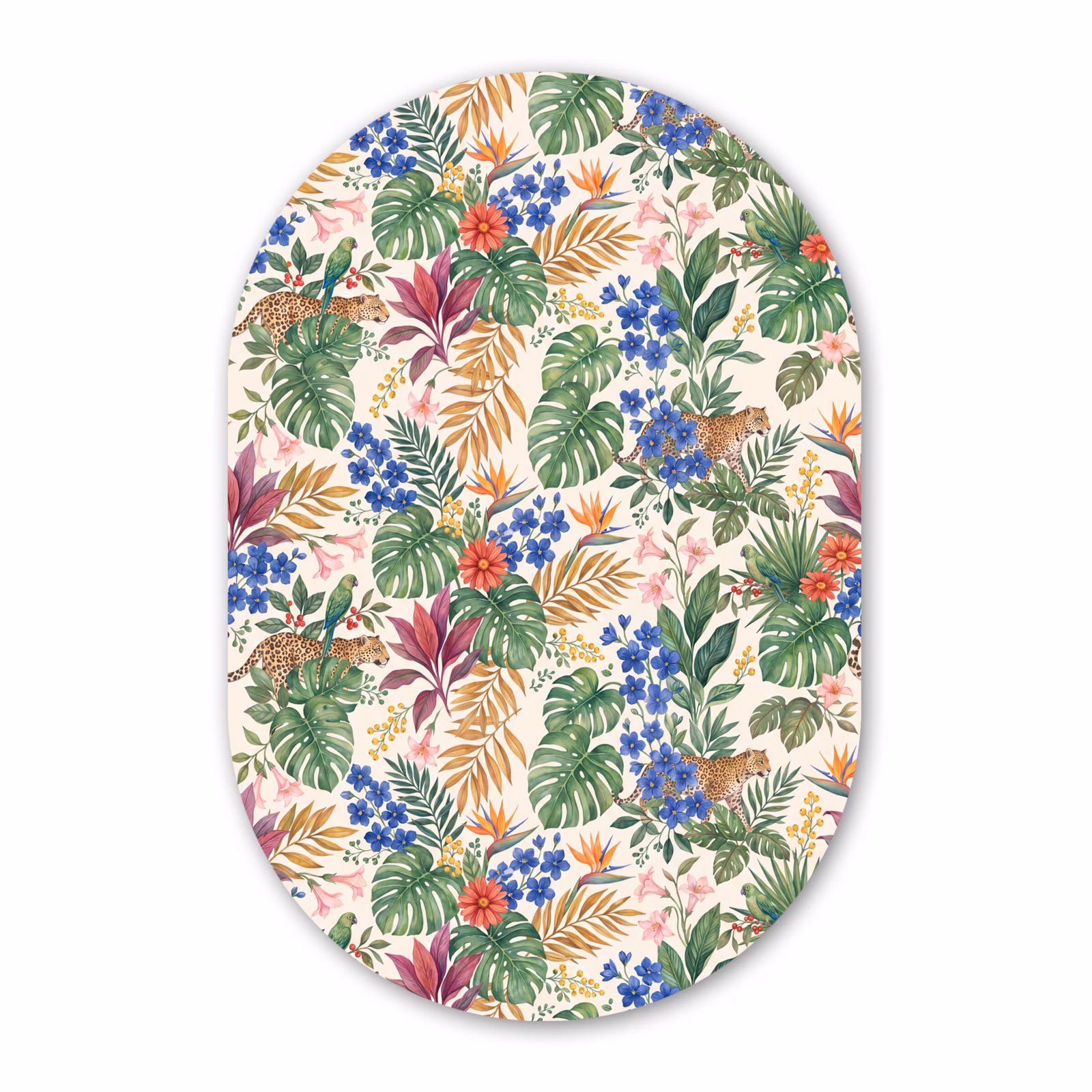 Glasbild Oval - Katze – Dschungel – Tiere — 1