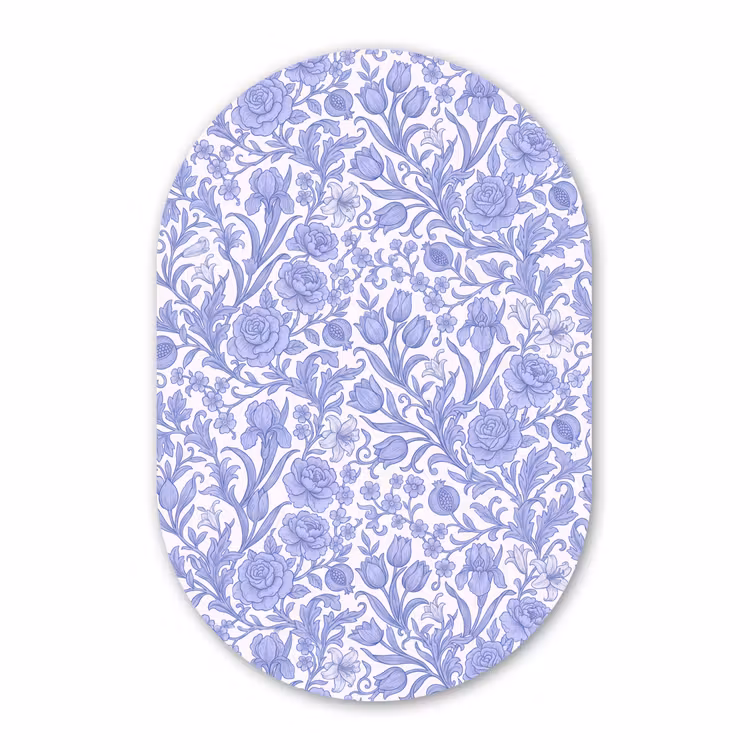 Glasbild Oval - Botanisch – Design – Klassisch — 1