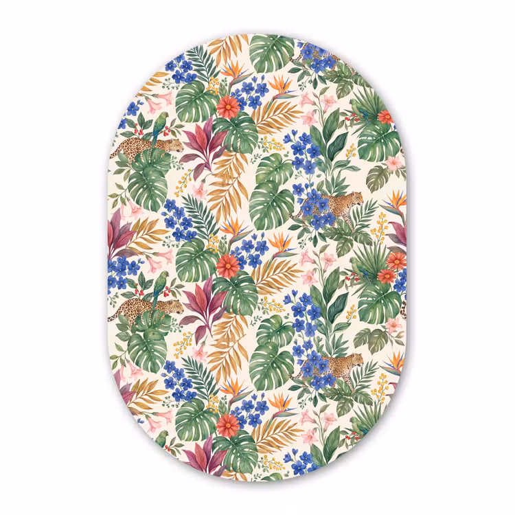Glasbild Oval - Katze – Dschungel – Tiere — 1