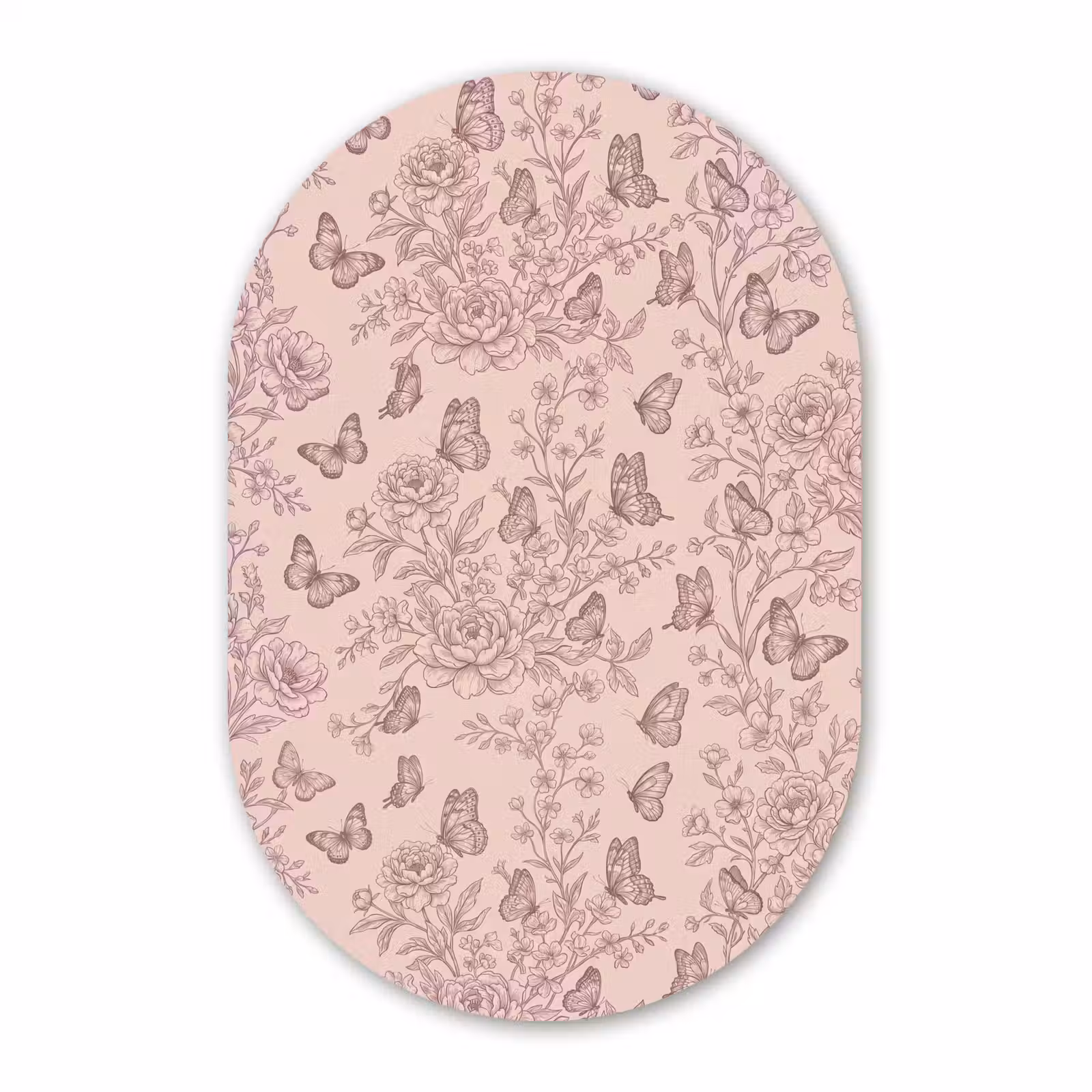 Forexbild Oval - Schmetterling – Blumen – Muster — 1
