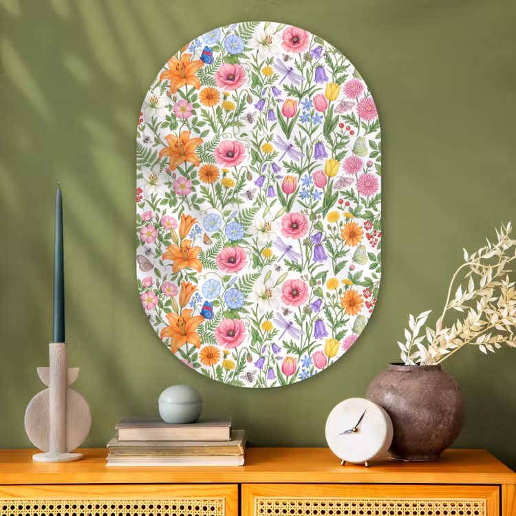 Glasbild Oval - Blumen – Natur – Farbenfroh — 2