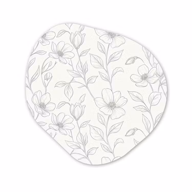 Glasbild Organische Form - Blumen – Linien – Muster — 1