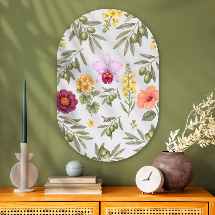 Glasbild Oval - Blumen – Pflanzen – Natur — 2