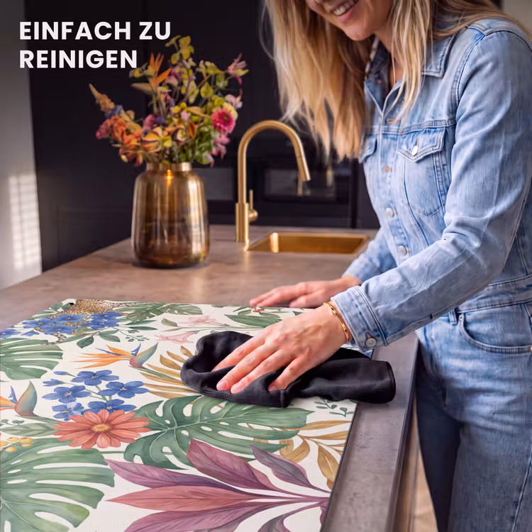 2-in-1 Herdabdeckplatte & Spritzschutz - Katze – Dschungel – Tiere — 5