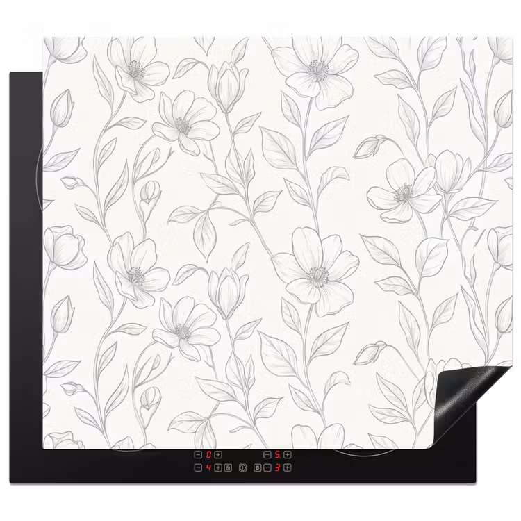 Herdabdeckplatte - Blumen – Linien – Muster — 1