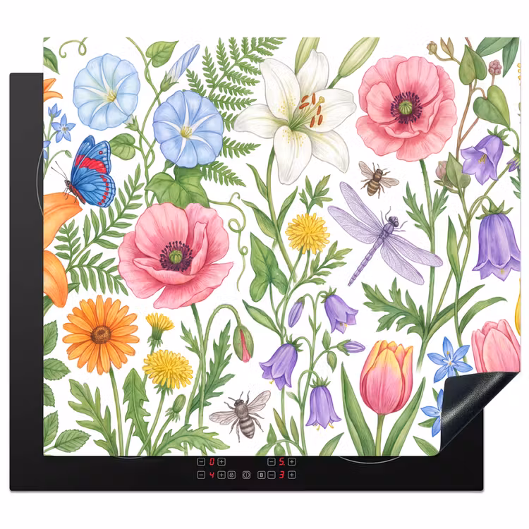 Herdabdeckplatte - Blumen – Natur – Farbenfroh — 1