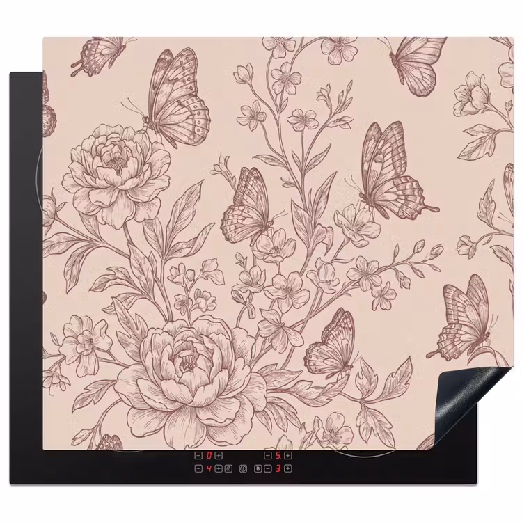 Herdabdeckplatte - Schmetterling – Blumen – Muster — 1