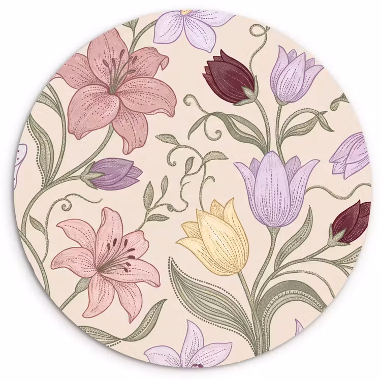 Forexbild Rund - Blumen – Illustration – Botanik — 1