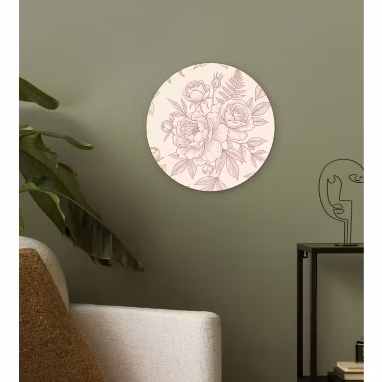 Forexbild Rund - Blumen – Strichzeichnung – Botanisch — 3