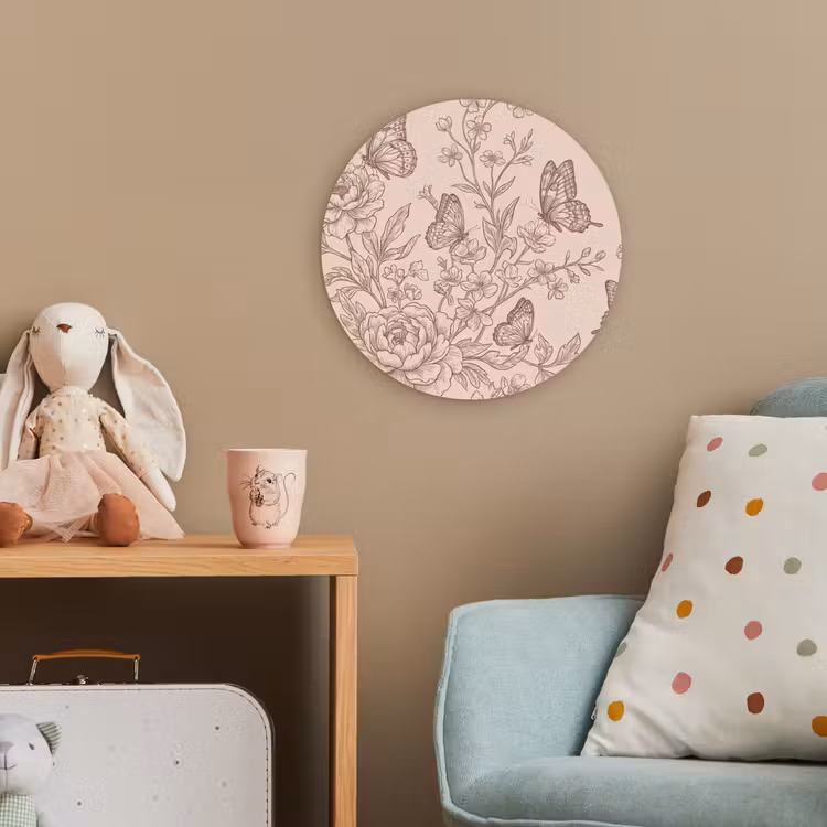 Forexbild Rund - Schmetterling – Blumen – Muster — 5