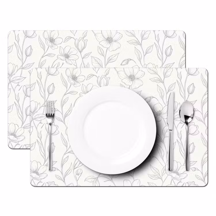 Tischset - 6 Stück - Blumen – Linien – Muster — 2