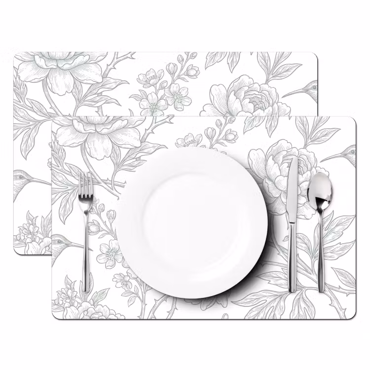 Tischset - 6 Stück - Vogel – Blumen – Natur — 2
