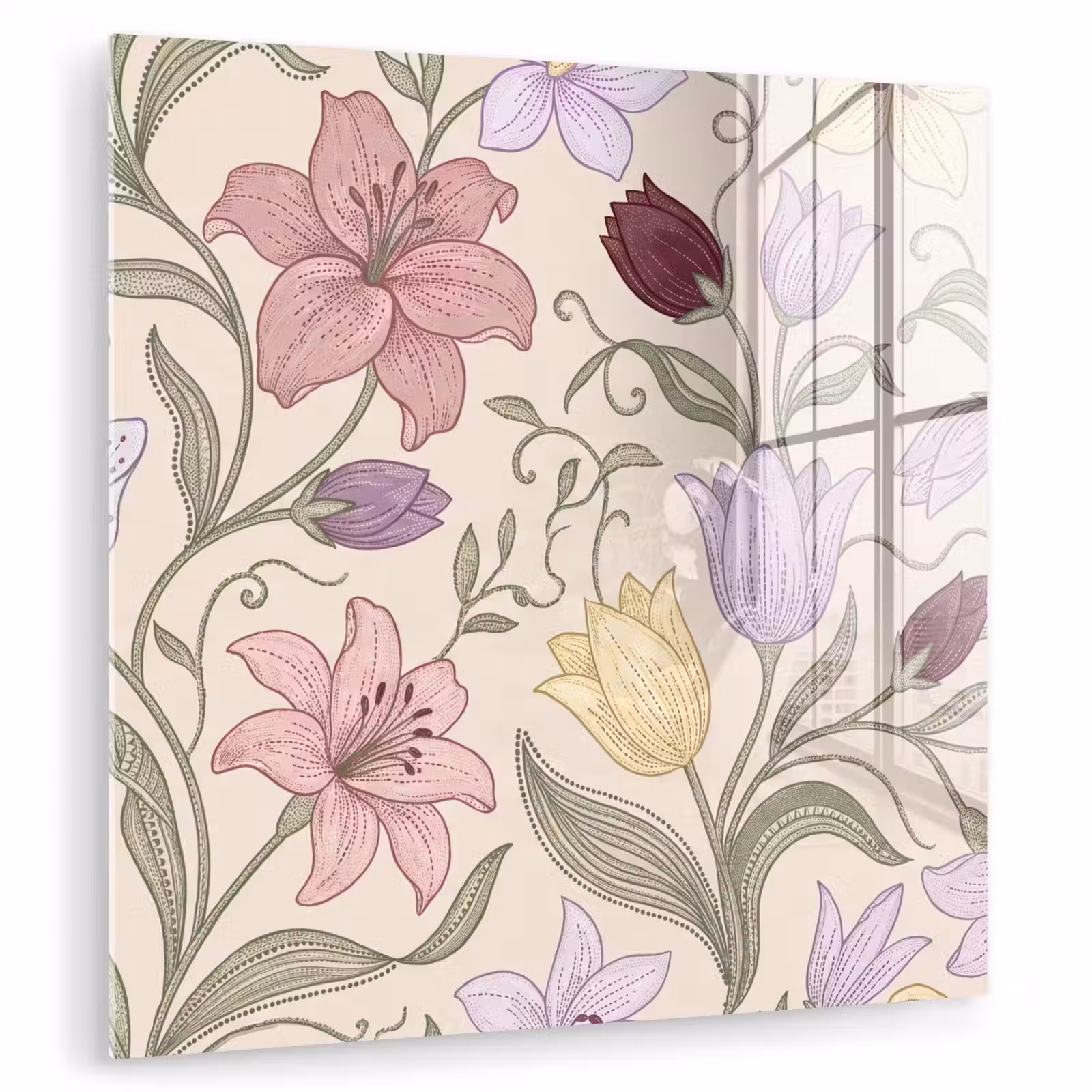 Glasbild - Blumen – Illustration – Botanik — 1