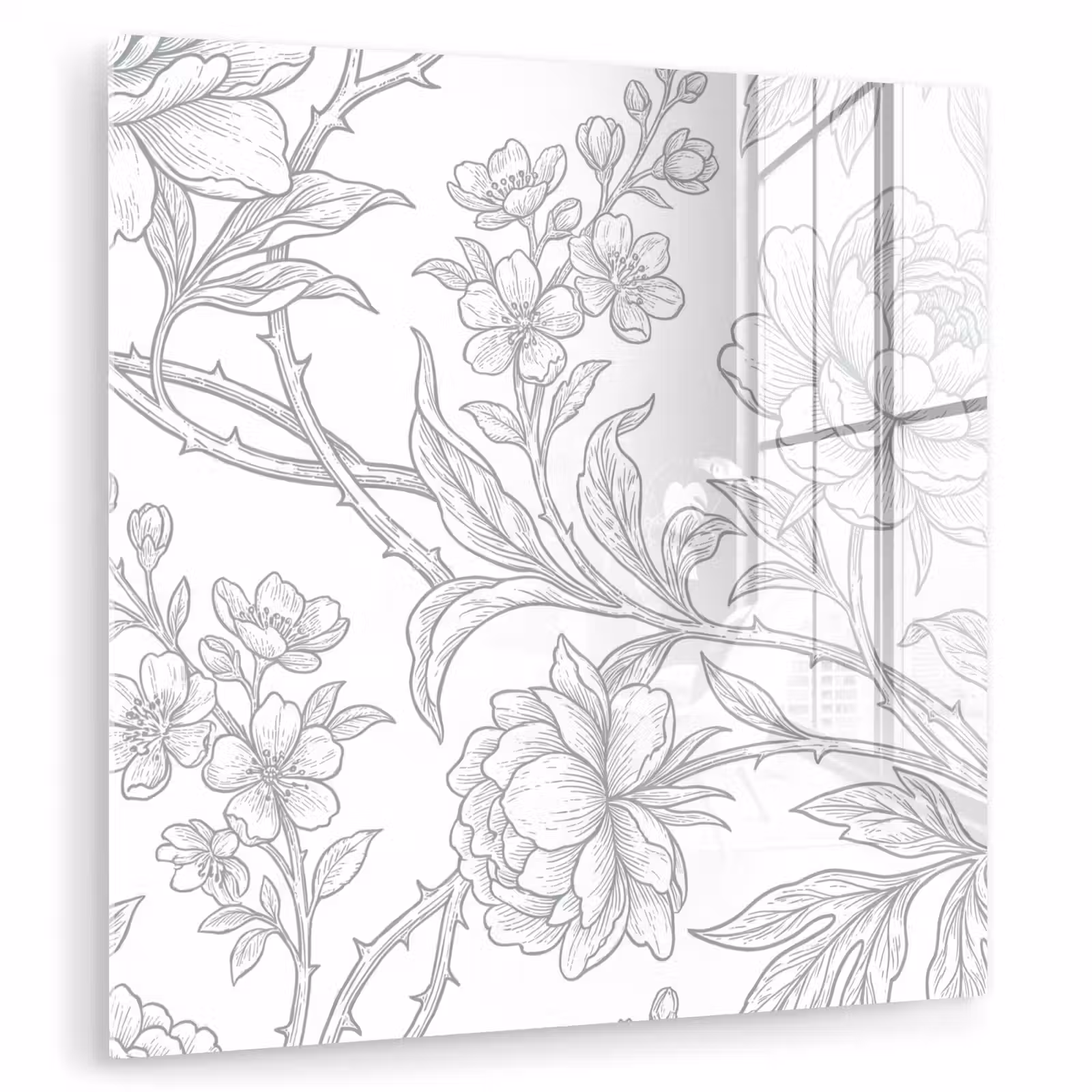 Glasbild - Vogel – Blumen – Natur — 1