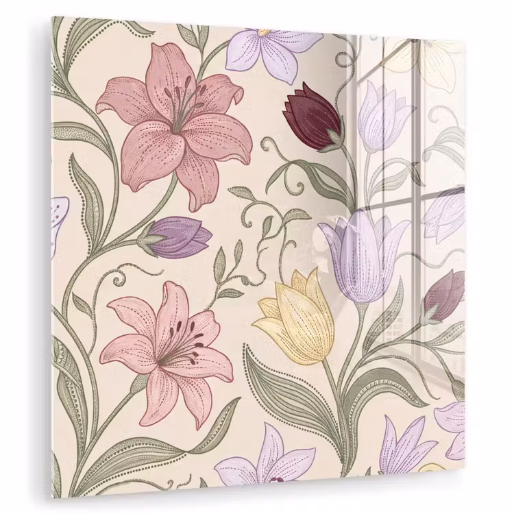 Glasbild - Blumen – Illustration – Botanik — 1