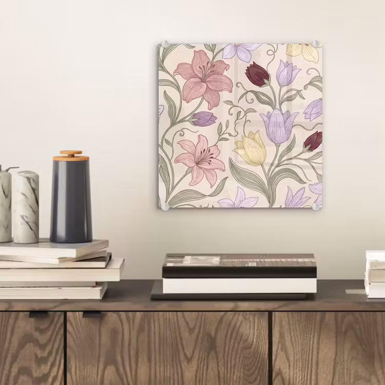 Glasbild - Blumen – Illustration – Botanik — 2