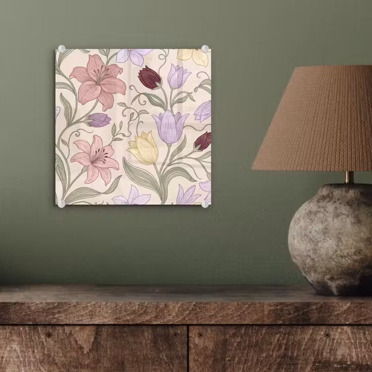 Glasbild - Blumen – Illustration – Botanik — 4