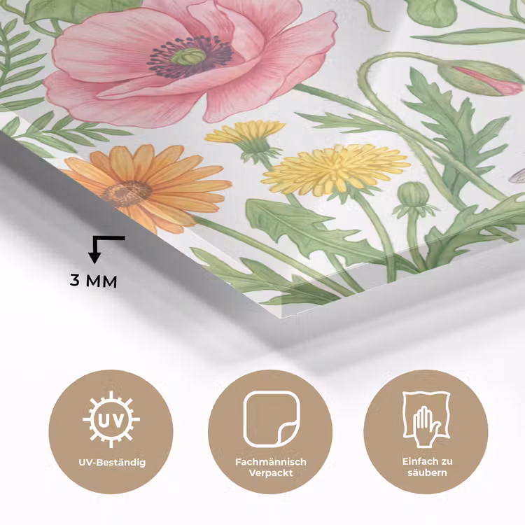 Glasbild - Blumen – Natur – Farbenfroh — 3