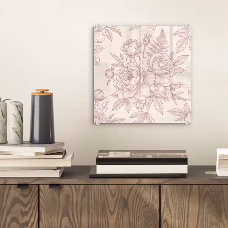 Glasbild - Blumen – Strichzeichnung – Botanisch — 2
