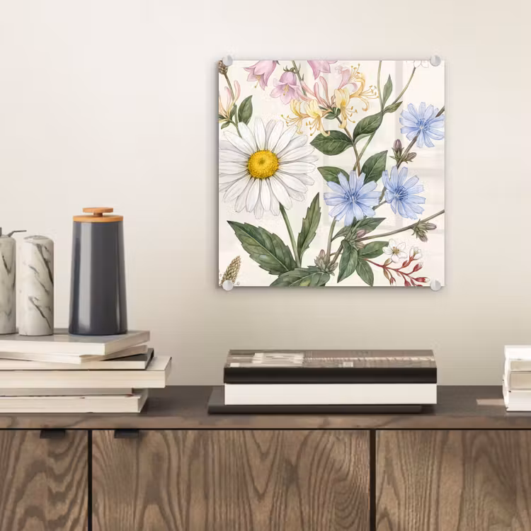 Glasbild - Botanisch – Illustration – Farbenfroh — 2