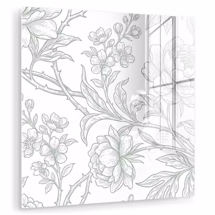 Glasbild - Vogel – Blumen – Natur — 1