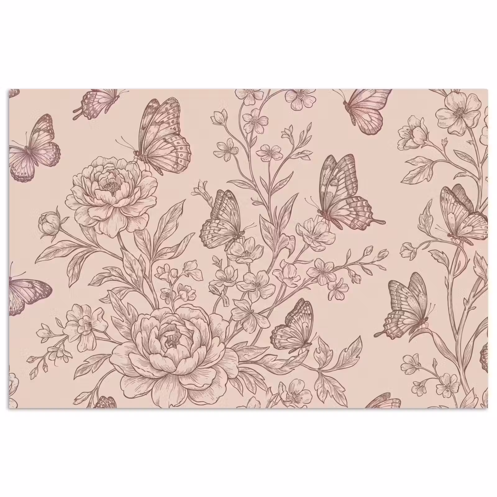 Poster - Schmetterling – Blumen – Muster — 1
