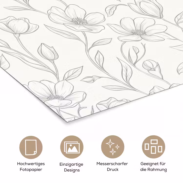 Poster - Blumen – Linien – Muster — 5