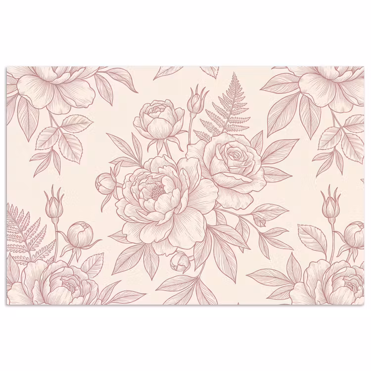 Poster - Blumen – Strichzeichnung – Botanisch — 1