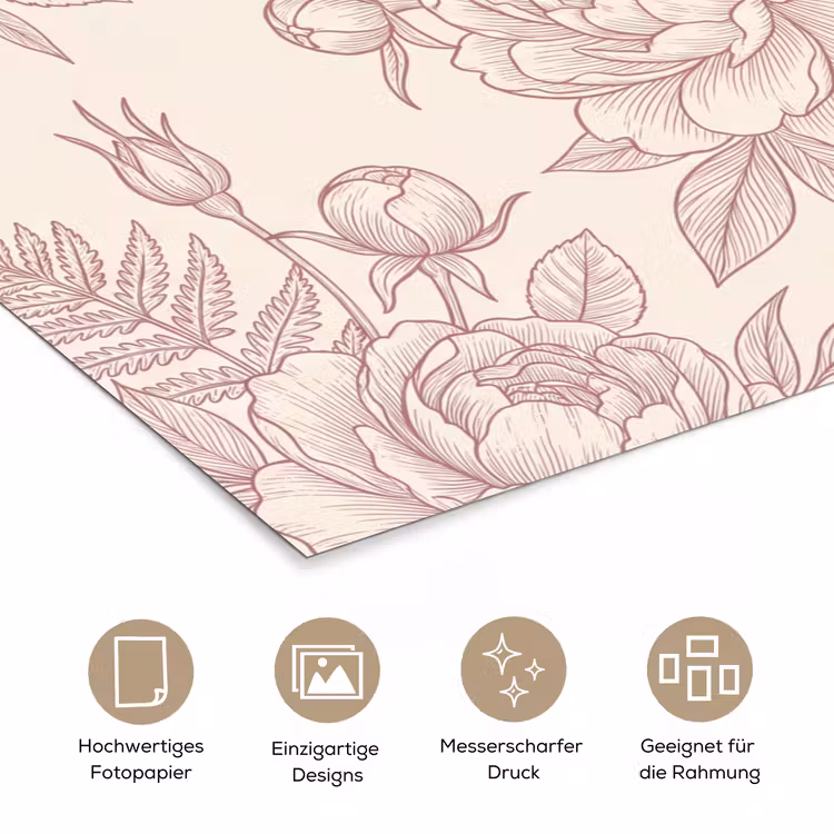Poster - Blumen – Strichzeichnung – Botanisch — 5