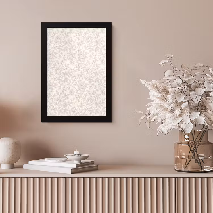 Bilder mit Rahmen - Blumen – Strichzeichnung – Beige — 4