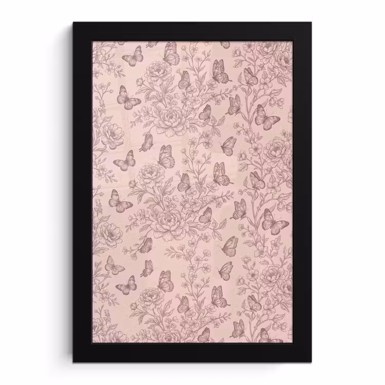Bilder mit Rahmen - Schmetterling – Blumen – Muster — 1