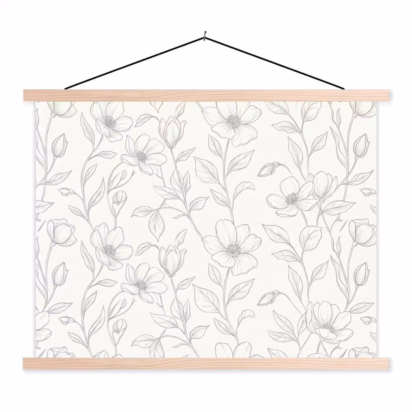 Stoffbild - Blumen – Linien – Muster — 1
