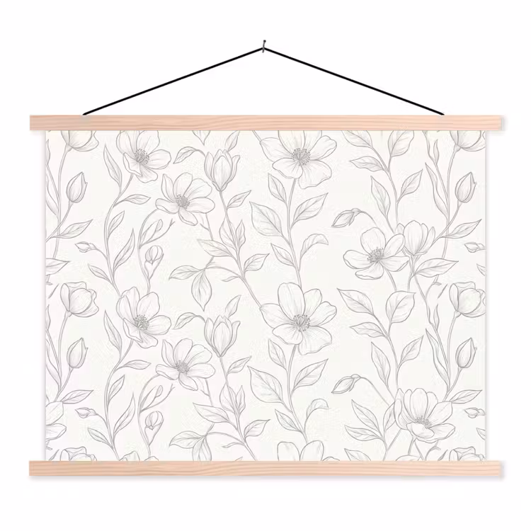 Stoffbild - Blumen – Linien – Muster — 1