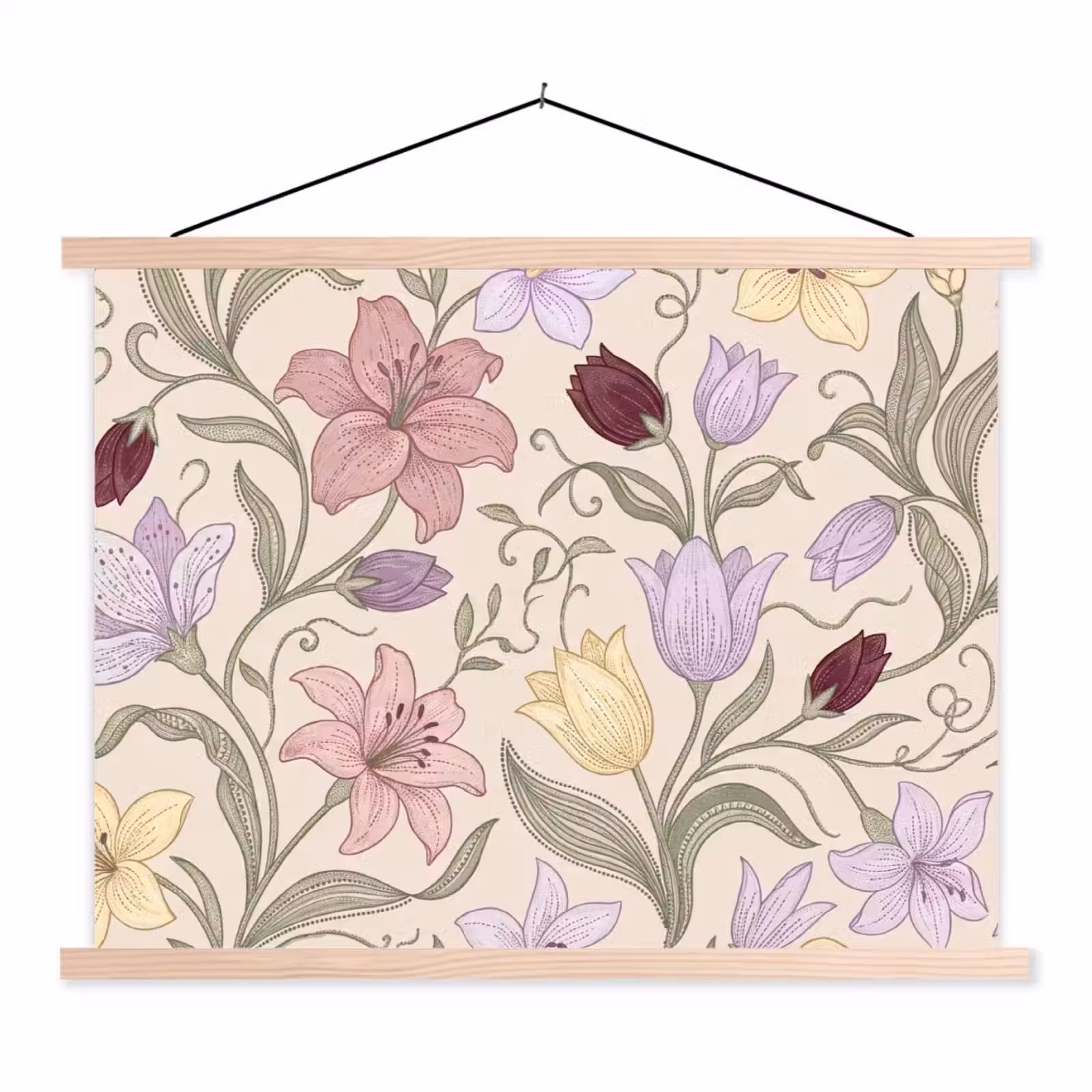 Stoffbild - Blumen – Illustration – Botanik — 1