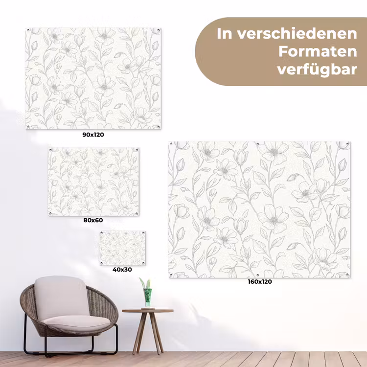Gartenposter - Blumen – Linien – Muster — 6