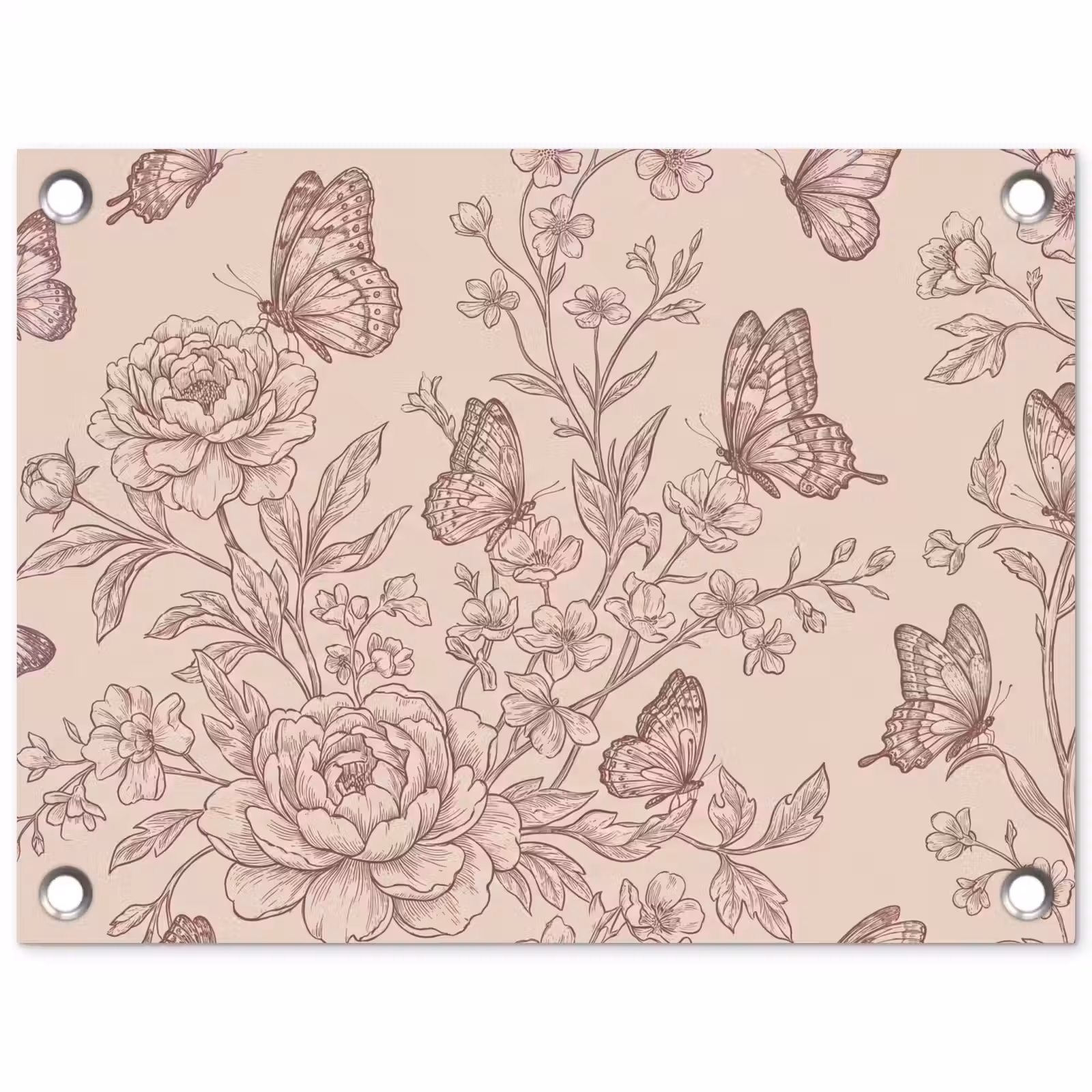 Gartenposter - Schmetterling – Blumen – Muster — 1