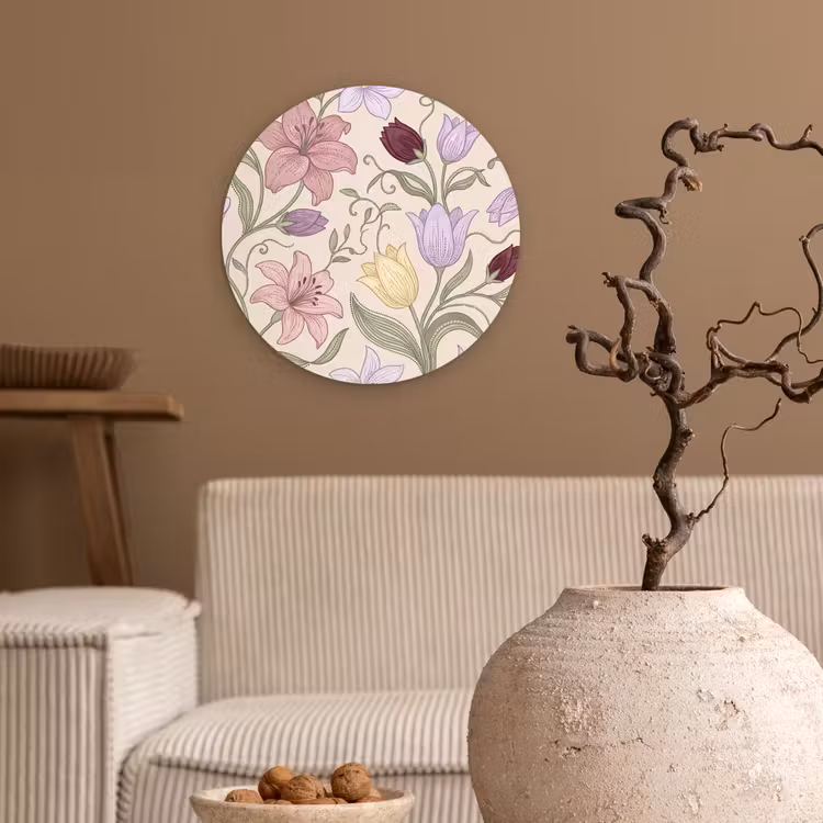 Glasbild Rund - Blumen – Illustration – Botanik — 2