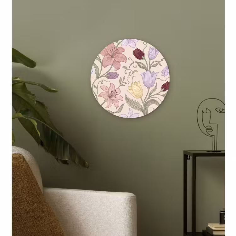 Glasbild Rund - Blumen – Illustration – Botanik — 3