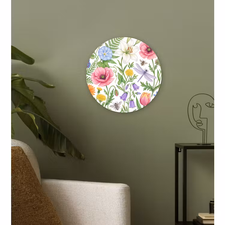 Glasbild Rund - Blumen – Natur – Farbenfroh — 3
