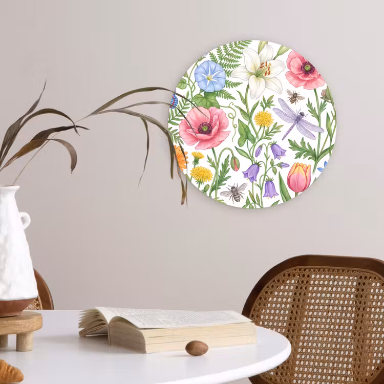 Glasbild Rund - Blumen – Natur – Farbenfroh — 4