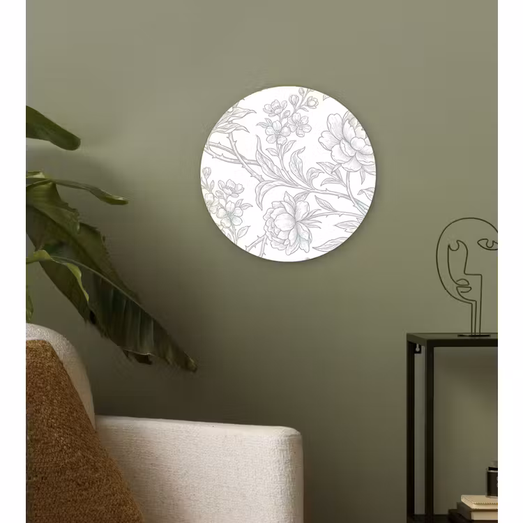 Glasbild Rund - Vogel – Blumen – Natur — 3