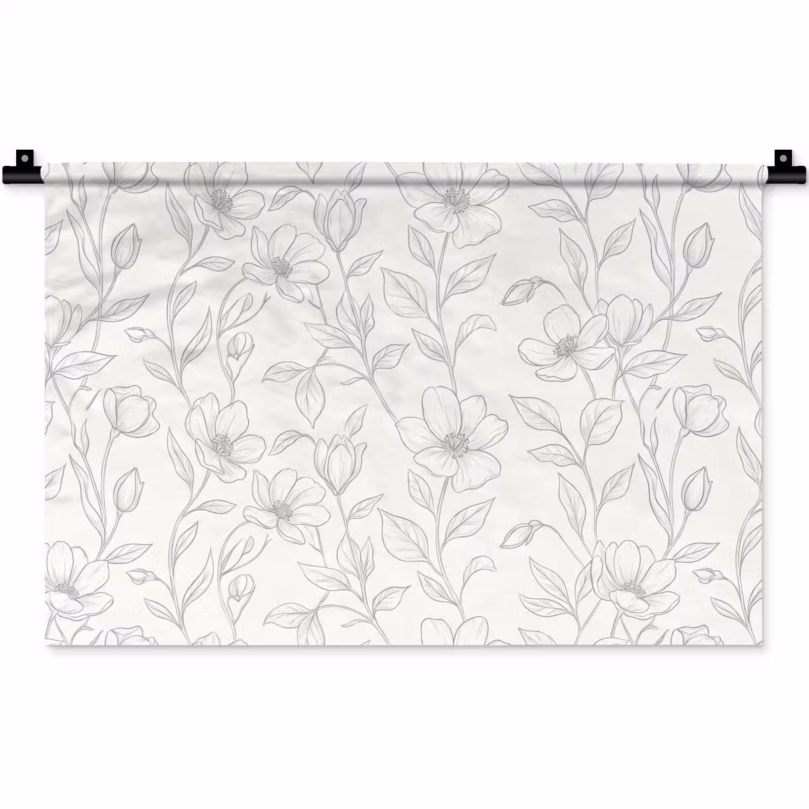 Wandteppich - Blumen – Linien – Muster — 1