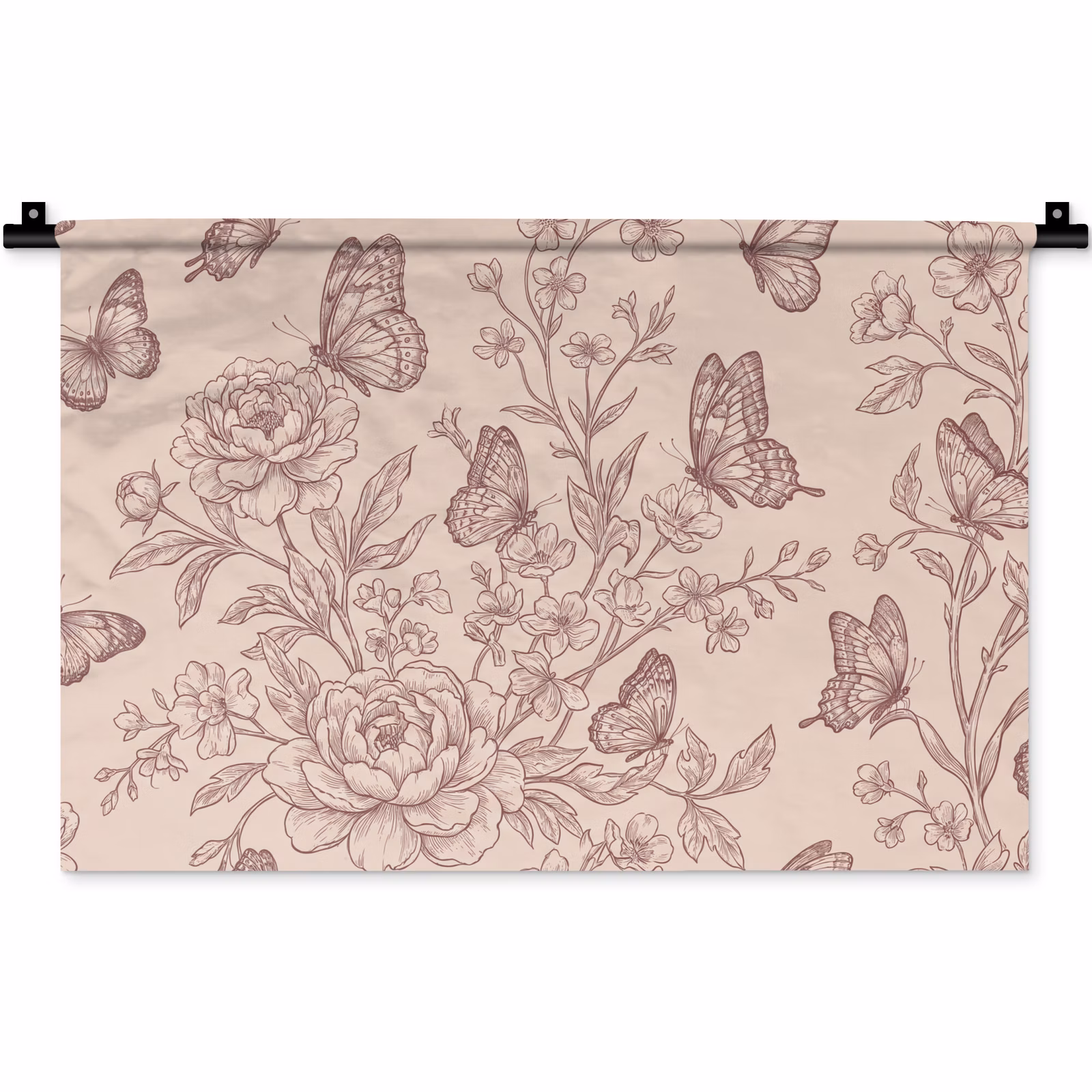 Wandteppich - Schmetterling – Blumen – Muster — 1