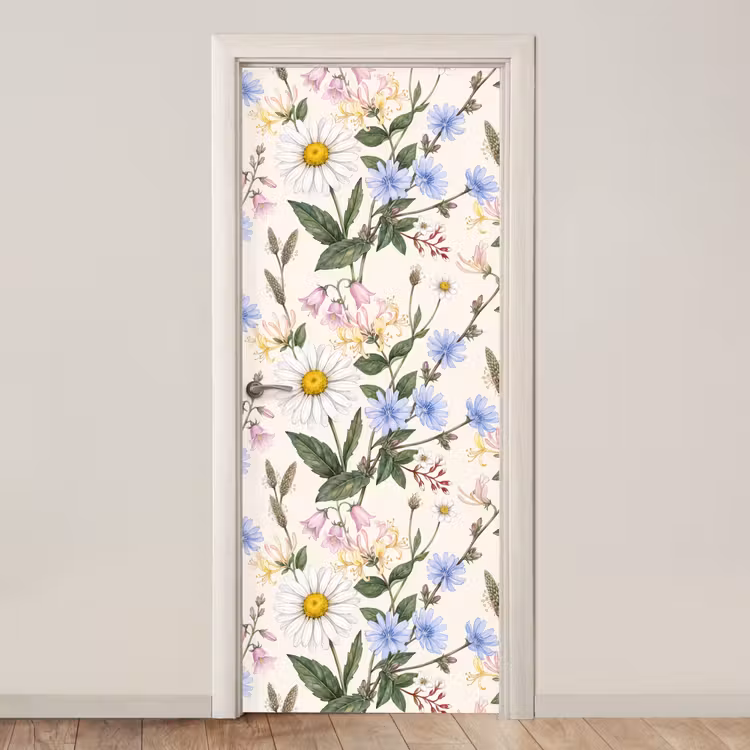 Türtapete - Botanisch – Illustration – Farbenfroh — 1