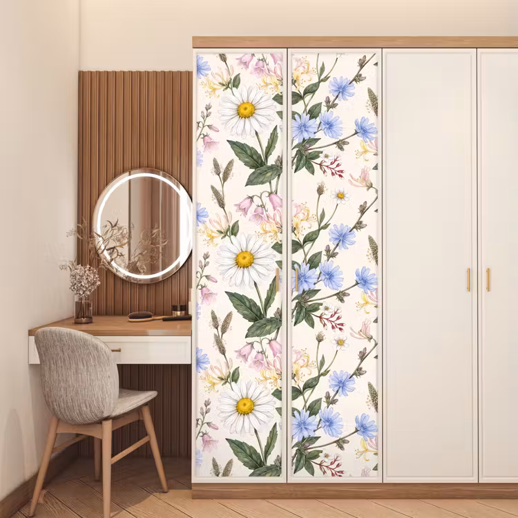 Türtapete - Botanisch – Illustration – Farbenfroh — 4