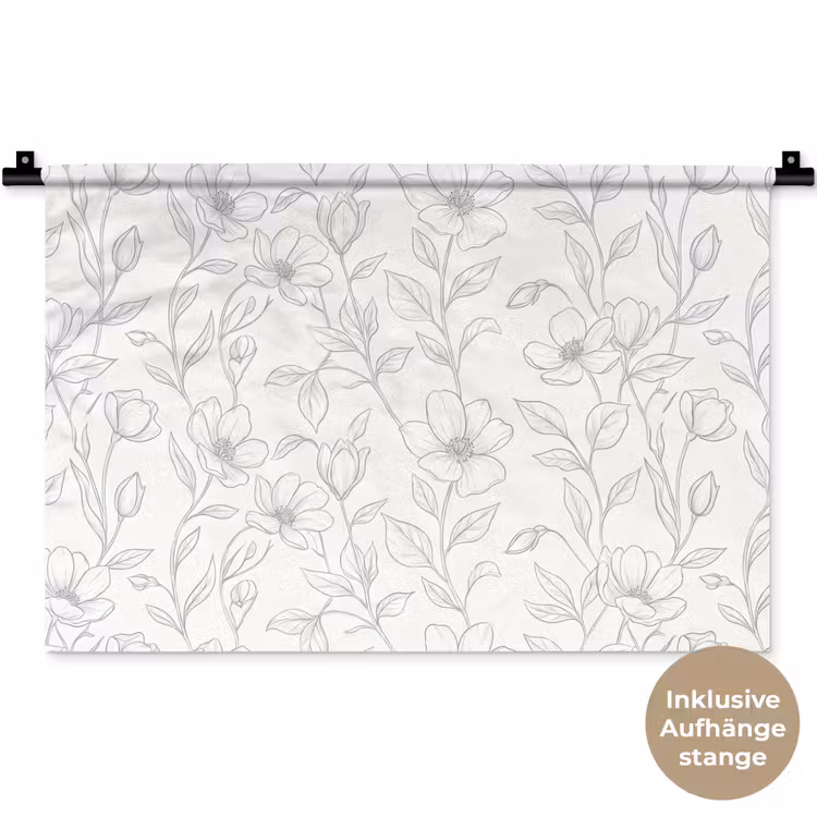 Wandteppich - Blumen – Linien – Muster — 9