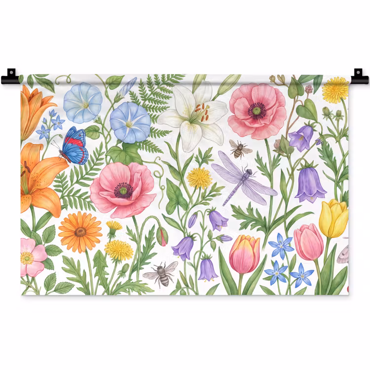 Wandteppich - Blumen – Natur – Farbenfroh — 1