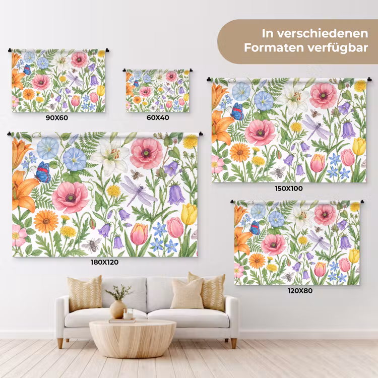 Wandteppich - Blumen – Natur – Farbenfroh — 8